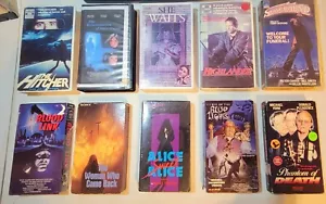 Horror Vhs Lot | 10ct | Blood Link | Alice Sweet Alice | Slayground |Clam/sleeve - Bild 1 von 23