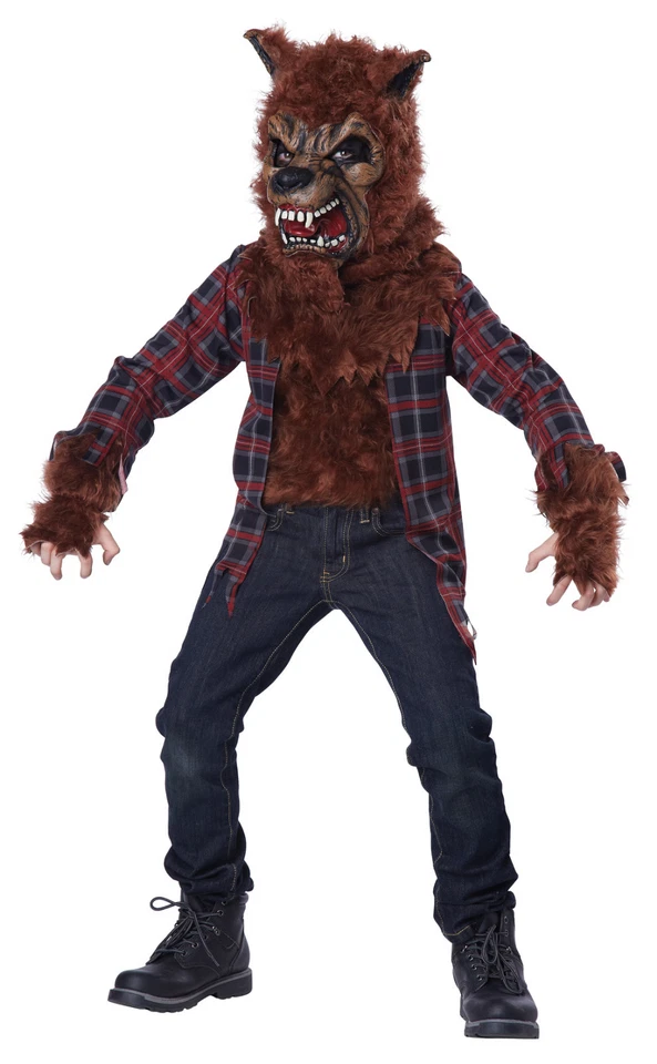 Blood Moon Werewolf Howling Child Costume - Brown/Red - Image 1 of 1