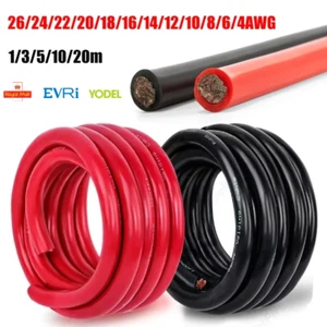 Red Black Silicone Wire Heat-Resistant Tinned Copper Cable for Auto Solar Use UK - Picture 1 of 12
