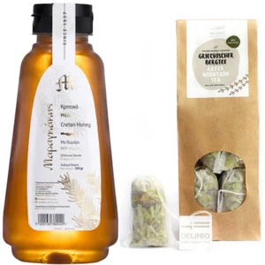 Tee und Honig Set 500g Kretischer Thymianhonig und Bio Bergtee,  Griechenland - Bild 1 von 1
