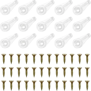 50 Pairs Glass Retainer Clips Kit Glass Cabinet Panel Clips with Screws Fixing - Picture 1 of 12