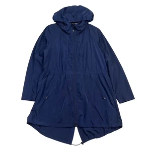 Athleta Drippity Rain Jacket Womens S Anorak Blue Full Zip Foldable Hood Tech - Picture 1 of 10