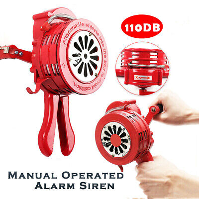110dB Handsirene Aluminiumgehäuse Sirene Alarmsirene Einklappbar Handkurbel Rot • 35.58€