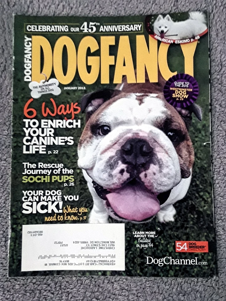 Dog Fancy Magazine January 2015 Enrich Your Canines Life Foto 1 de 1