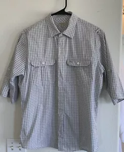 Burberry Stretch Slim Poplin Check Woven Shirt Men's Sz Large - Picture 1 of 12