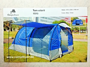 CampFeuer Tunnelzelt 1510/Smart für 4 Personen + Familien-/Festival-Zelt + NEU - Bild 1 von 3