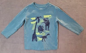 OshKosh B Gosh Boys Turquoise Long Sleeve Dinosaur Shirt, 18m - Picture 1 of 4
