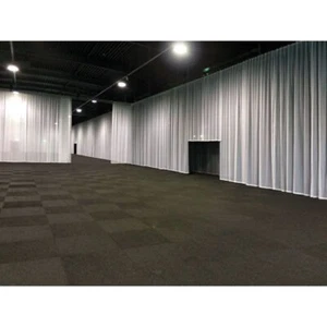 Cortina de Feria Blanca Cortina Decorativa Plegada 3x3m Cortina de Escenario - Imagen 1 de 3