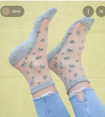 Pacote com 3 pares de meias transparentes florais femininas/meninas de renda - Imagem 1 de 4