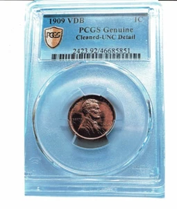 1909VDB AU RED LINCOLN PENNY CLEANED - Picture 1 of 3