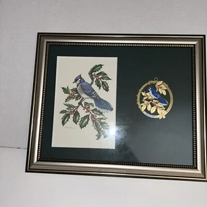 Vntg 2010 Rare Original Signed Print Anne Worsham Richardson “Blue Jay” Ornament - Picture 1 of 10