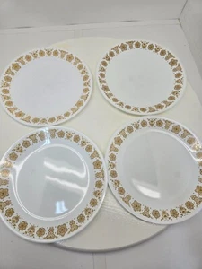 4 - Corelle Gold Butterfly 10.25" Dinner Plates - Picture 1 of 3