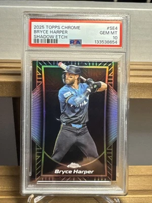 Grabado de sombra Bryce Harper cromado Topps 2025 ¡Impresión súper corta! CASE HIT!!! SE-4 Foto 1 de 2