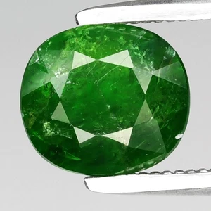 π 1.32ct 7x6.5mm Cushion Natural Shocking Green Tsavorite Garnet - Tanzania Gem - Picture 1 of 4