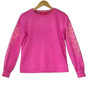 Lilly Pulitzer Sweater Womens XXS Embroidered Pullover Pink - Picture 1 of 8