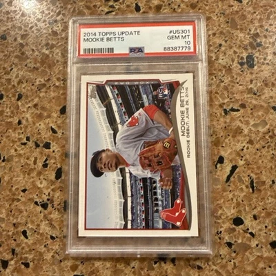 2014 Topps Update Mookie Betts Rookie RC #US301 PSA 10 GEM MT Boston Red Sox  - Image 1 of 3
