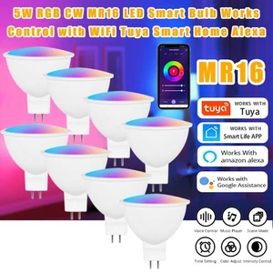 5W Smart Bulb RGB CW MR16 LED Works Control with WiFi Tuya Smart Home Alexa 1-6X - Picture 1 of 24