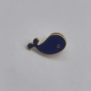 Blue Enamel Whale Gold Tone Lapel Pin - Picture 1 of 4