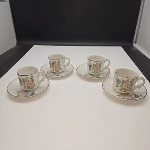J.B. Betson's Porcelain Miniature Tea Cup and Saucer Set (x4) - 2" Tall - Picture 1 of 9