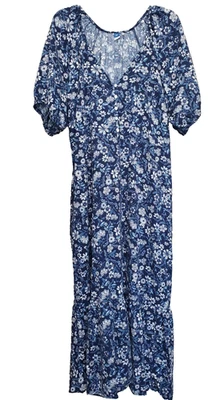 Old Navy Floral Print Puff-Sleeve All-Day Maxi Swing Dress Size XXL - Image 1 of 4