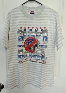Vintage Buffalo Bills 1991 AFC Champs Super Bowl XXVI Large Shirt *RAR* NEU - Bild 1 von 10