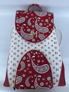 Isaac & Moore Luxury Leather Backpack – Designer, Exclusive, Red/White, Rare - Picture 1 of 13