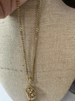 Vintage Necklace Monet Tassel Pendant Fringe Goldtone - Image 1 of 4