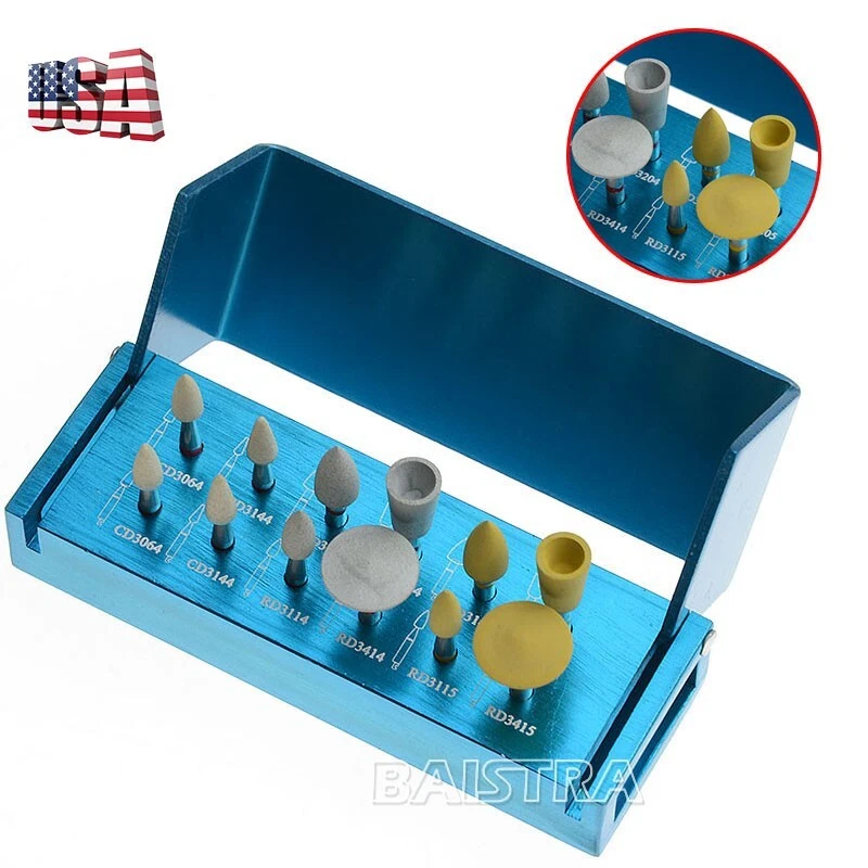 Kit de pulidores dentales de circonio de alto brillo RA3112 12 piezas AZDENT para corona Foto 1 de 4