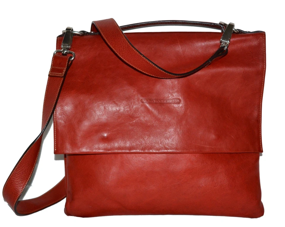 Bolso de Hombro Mensajero Kara Van Gasolina Bandolera Cuero Hecho en Italia Foto 1 de 4