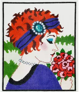 Needlepoint Handpainted Lee Curly 8x10 - Picture 1 of 4
