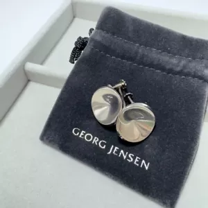 Genuine Georg Jensen Earrings 136C Size 0.7in Sterling Silver 925 Used Japan - Picture 1 of 9