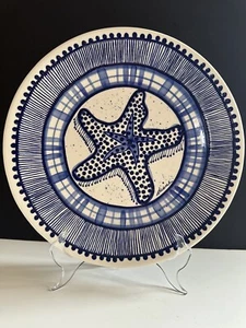 Diane stoneware 2001 Come Dream With Me Starfish Serving Chop Plate 12” Blue Sky - Picture 1 of 24