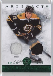 2012-13 Upper Deck Artifacts Emerald Jersey/Patch /75 Milan Lucic #65 Patch