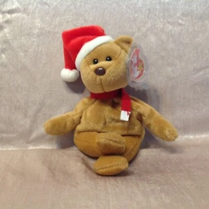 Ty Beanie Baby neu mit Etikett Weihnachten 1997 Teddy PVC Pellets im Ruhestand - Bild 1 von 8