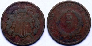 1868 Two Cent Piece - Picture 1 of 1