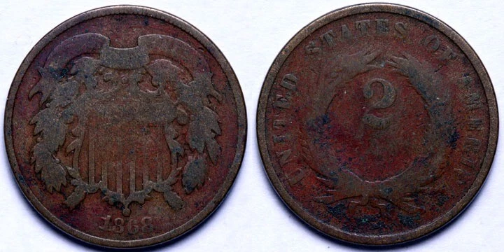 1868 Two Cent Piece - Image 1 of 1