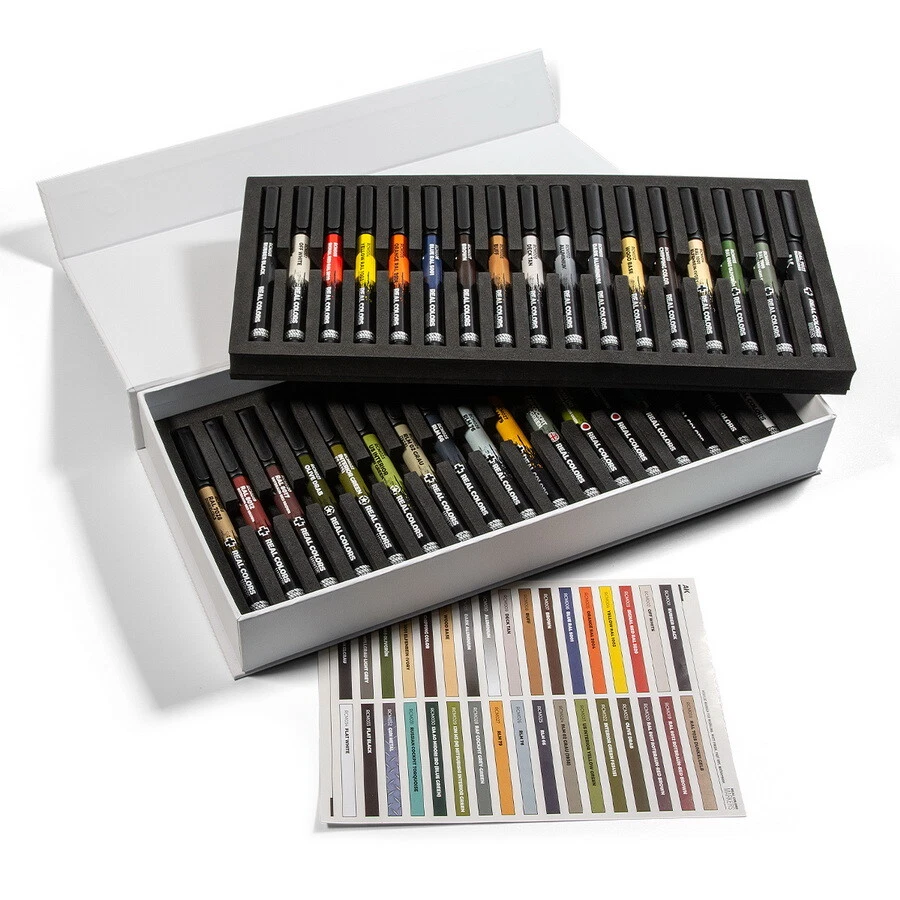 Real Colours Markers Deluxe Case (34 pens, acrylic) for Miniature/Diorama - image 1 of 1