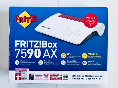 AVM FRITZ!Box 7590 AX V2 WiFi 6 WLAN VDSL ADSL2  Mesh Router Dual Band 20002998 - Bild 1 von 4