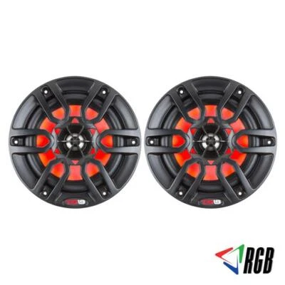 DS18 Hydro NXL6BK 6.5" 2 Way Marine Speakers ATV UTV Boat + RGB LED 2 Speaker
