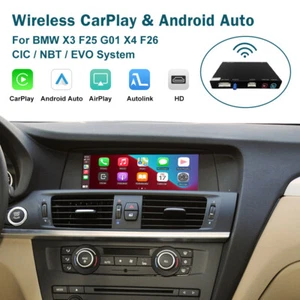 NEW Wireless CarPlay Retrofit Kit Andriod Auto For BMW X3 X4 F25 F26 CIC NBT EVO - Picture 1 of 9
