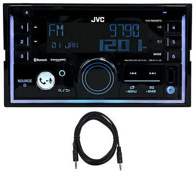 JVC KW-R950BTS Car Stereo CD Player w/Bluetooth/USB/XM Ready/Alexa/EQ+AUX Cable - Image 1 of 4