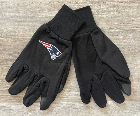 New England Patriots Technology Gloves NEW Black One Size Cover