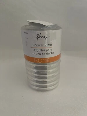 12套透明浴室浴帘环钩圆形卡扣优质塑料 — 第 1/2 张图片