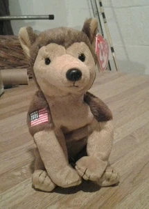 TY Beanie Babies Courage The Dog Flag 2001 9/11  - Picture 1 of 5