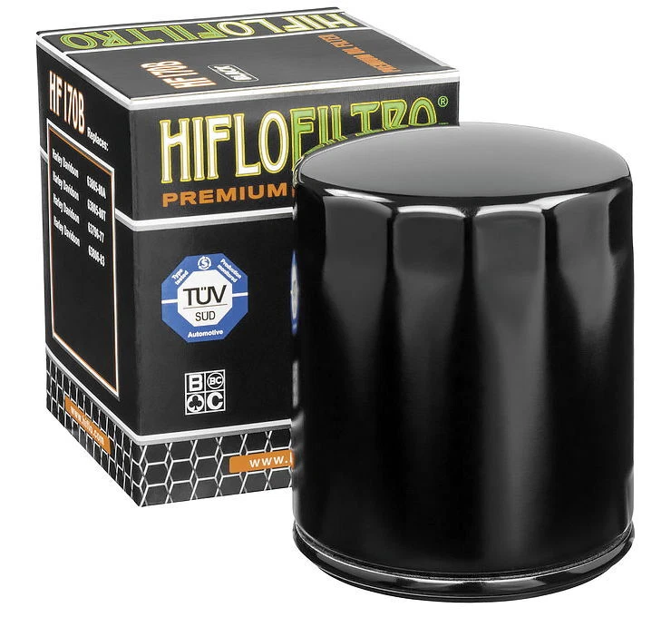 HiFlofiltro HF170B Premium Oil Filter Glossy Black Spin On Harley Davidson - Image 1 of 1