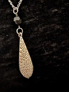 Vintage silver-toned teardrop necklace - Picture 1 of 4