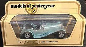 Matchbox Lesney Models of Yesteryear 1936 Jaguar SS100 Diecast Car New Box Y-1 T - Picture 1 of 2