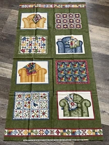 Cozy Comforts by Kathy Schmitz for Moda Cotton Fabric Panel Green - Picture 1 of 2
