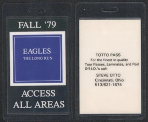 Eagles Backstage Pass Original 1979 The Long Run Tour OTTO Fall Vintage NOS - Picture 1 of 1