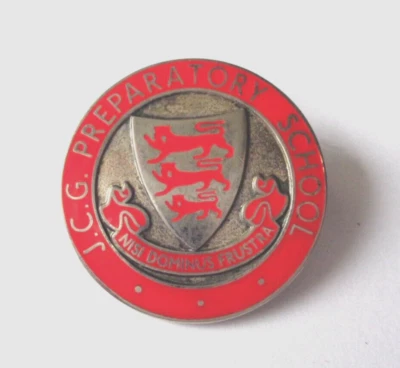 J C G PREPARATORY SCHOOL ENAMEL LAPEL  BADGE - Image 1 of 2